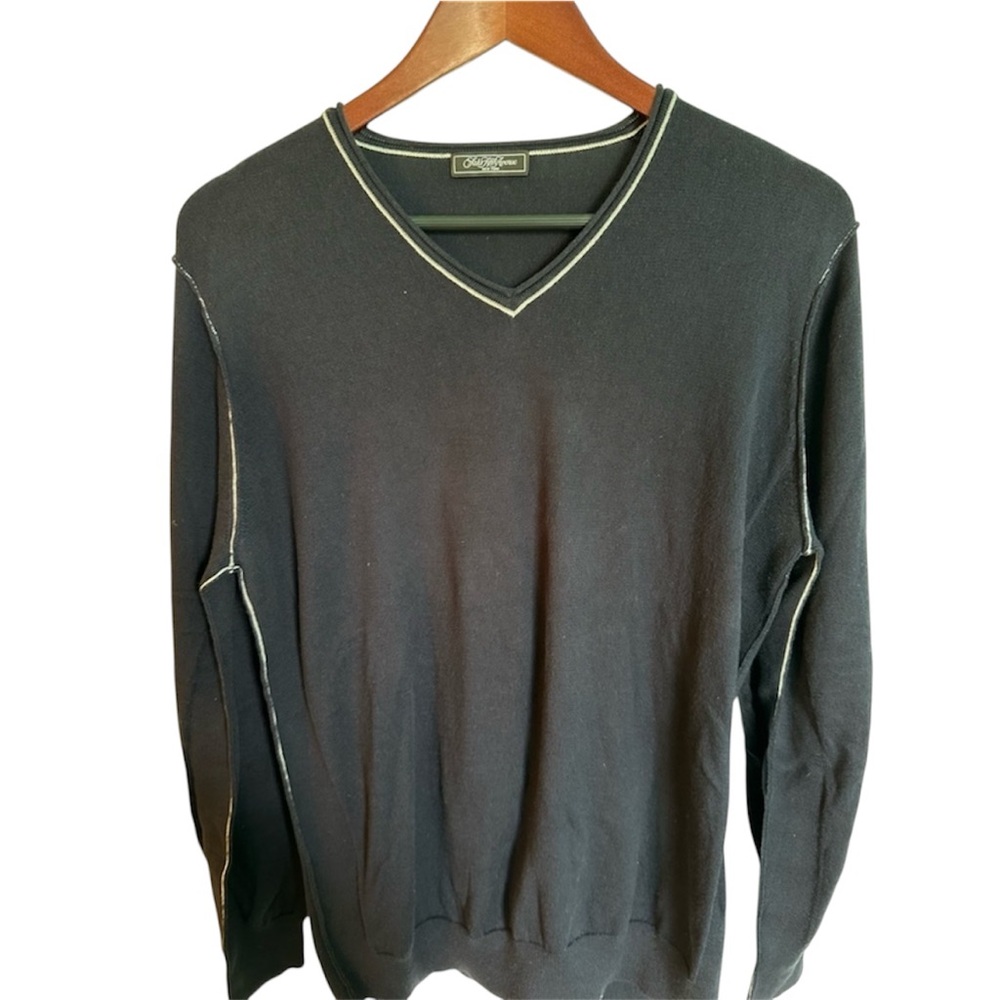 Saks Fifth Avenue V-Neck Navy Sweater